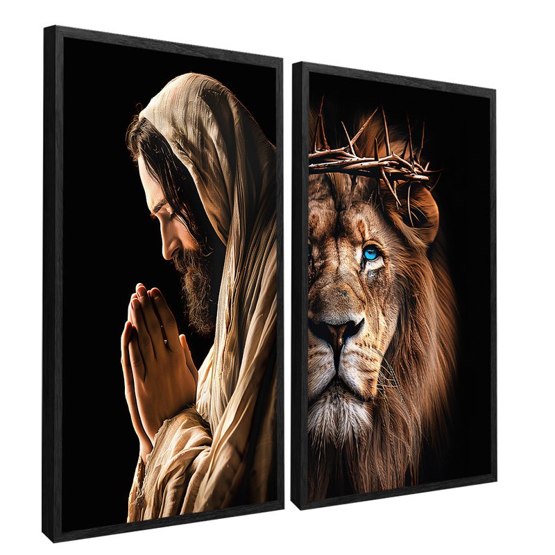 2 Pieces Jesus Is The King Canvas V1474