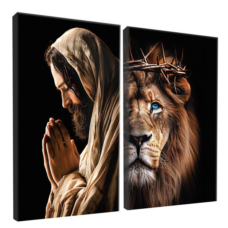 2 Pieces Jesus Is The King Canvas V1474