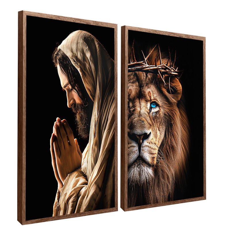 2 Pieces Jesus Is The King Canvas V1474