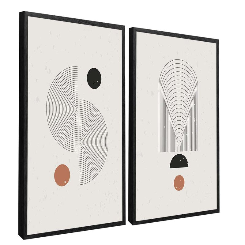 2 Pieces Abstract Shapes Canvas V1698