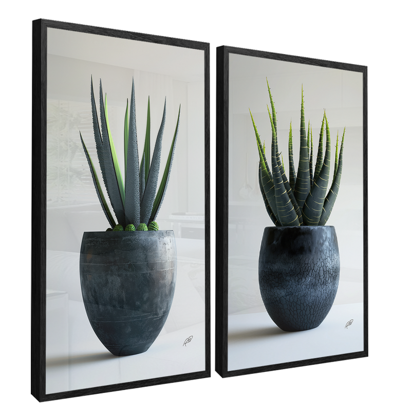 2 Pieces Succulents Canvas V1417