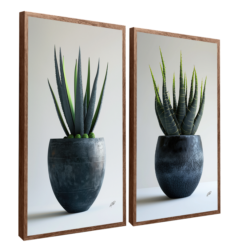 2 Pieces Succulents Canvas V1417