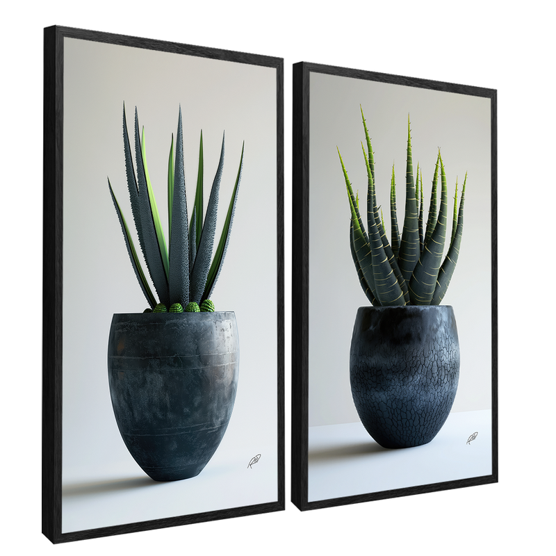 2 Pieces Succulents Canvas V1417