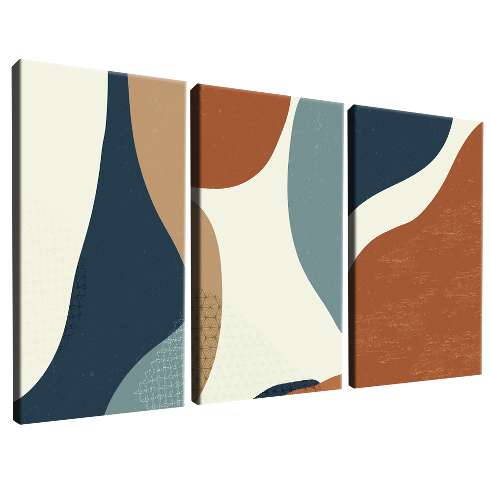 3-Piece Abstract Shapes v1447 Canvas