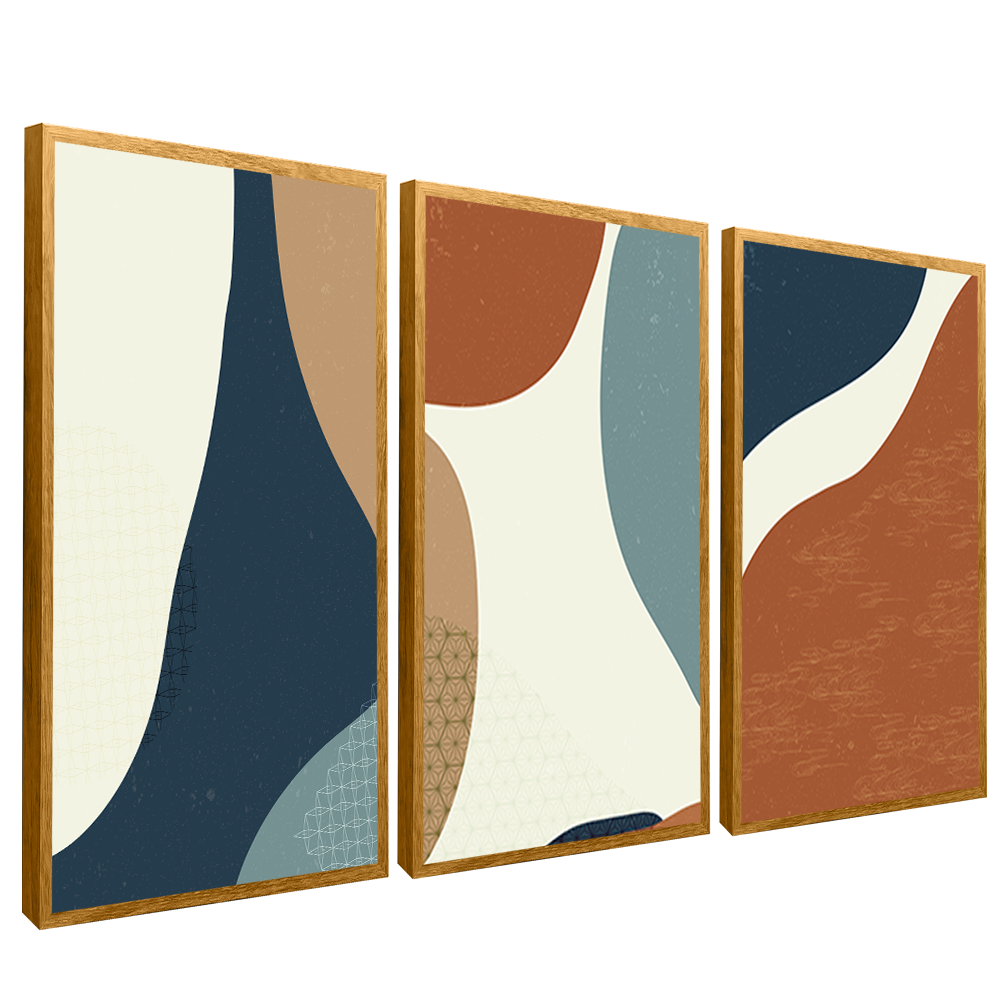 3-Piece Abstract Shapes v1447 Canvas