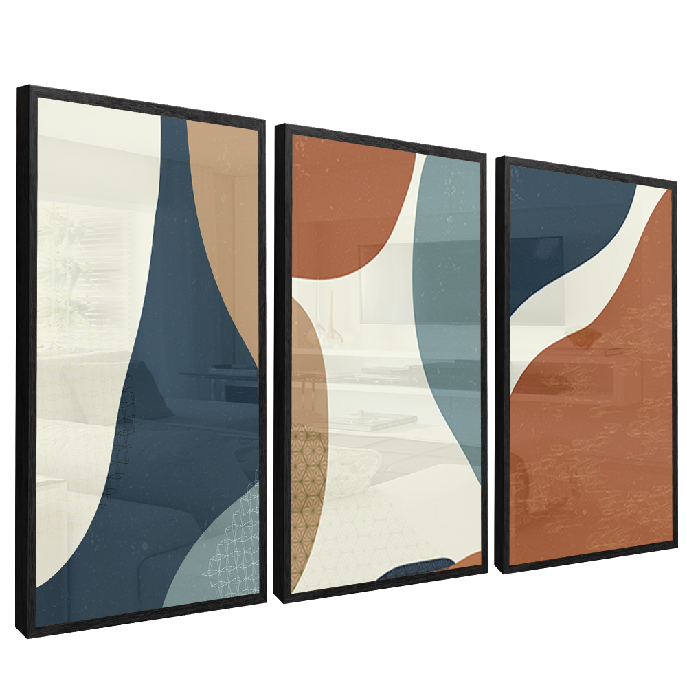 3-Piece Abstract Shapes v1447 Canvas