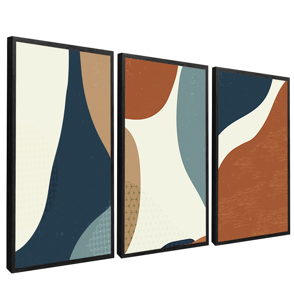 3-Piece Abstract Shapes v1447 Canvas