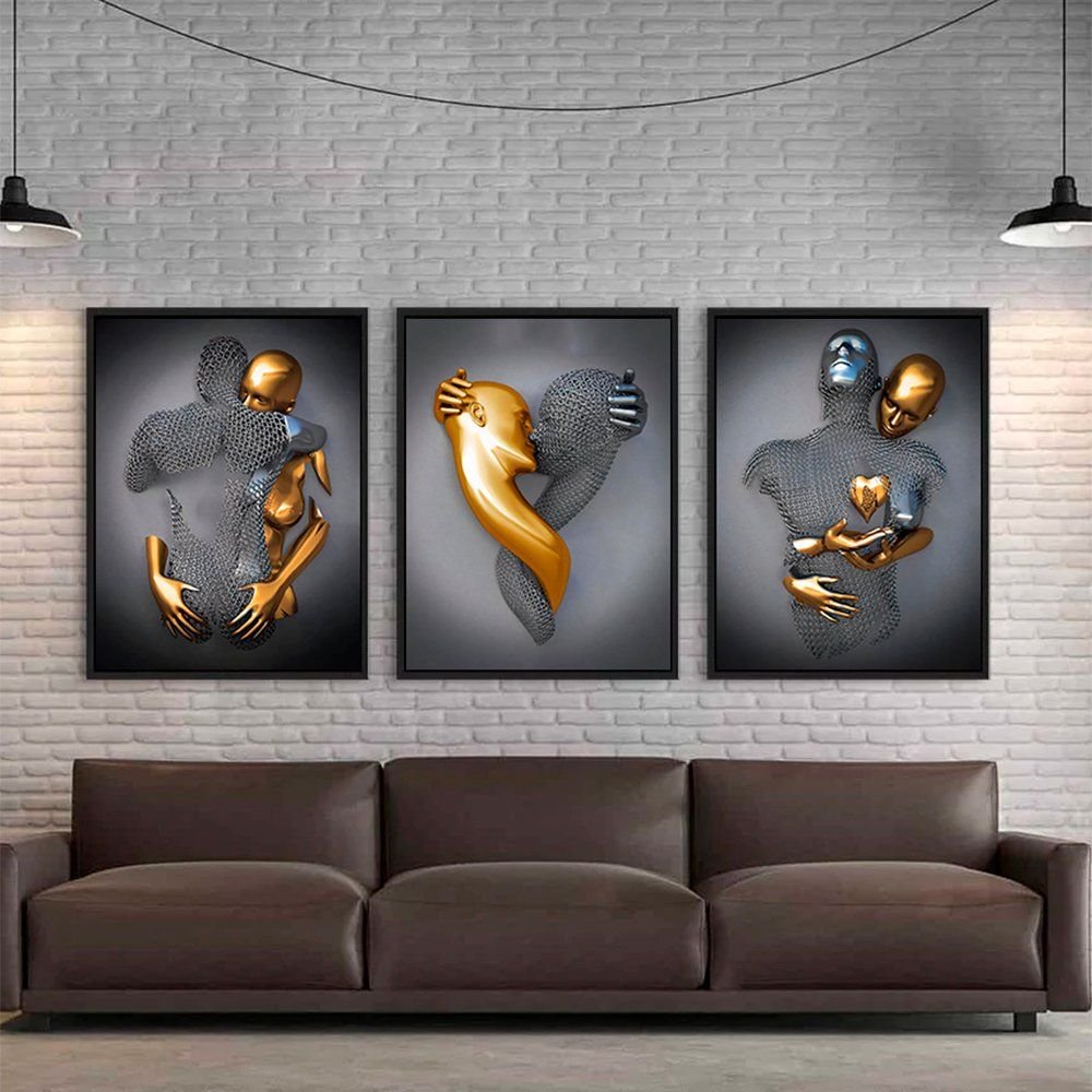 3-Piece Artistic Couple Canvas