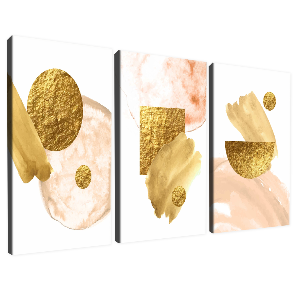 3-Piece Gold Abstract v1419 Canvas