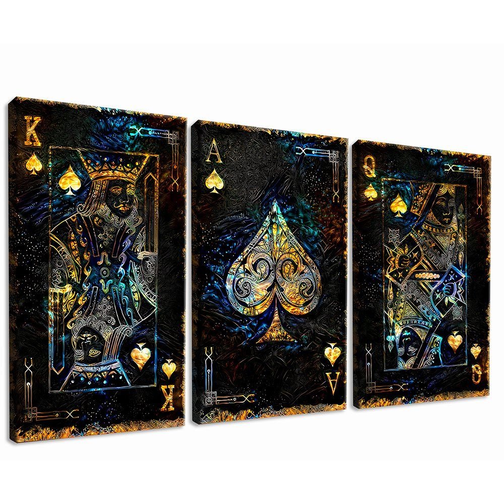 3-Piece High Cards Canvas