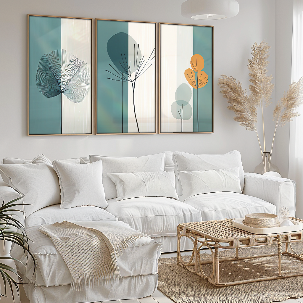 3-Piece Minimalist Trees v1457 Canvas