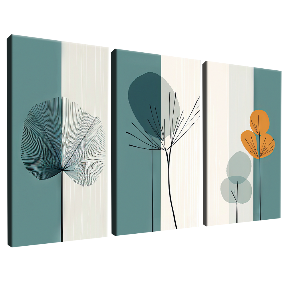 3-Piece Minimalist Trees v1457 Canvas