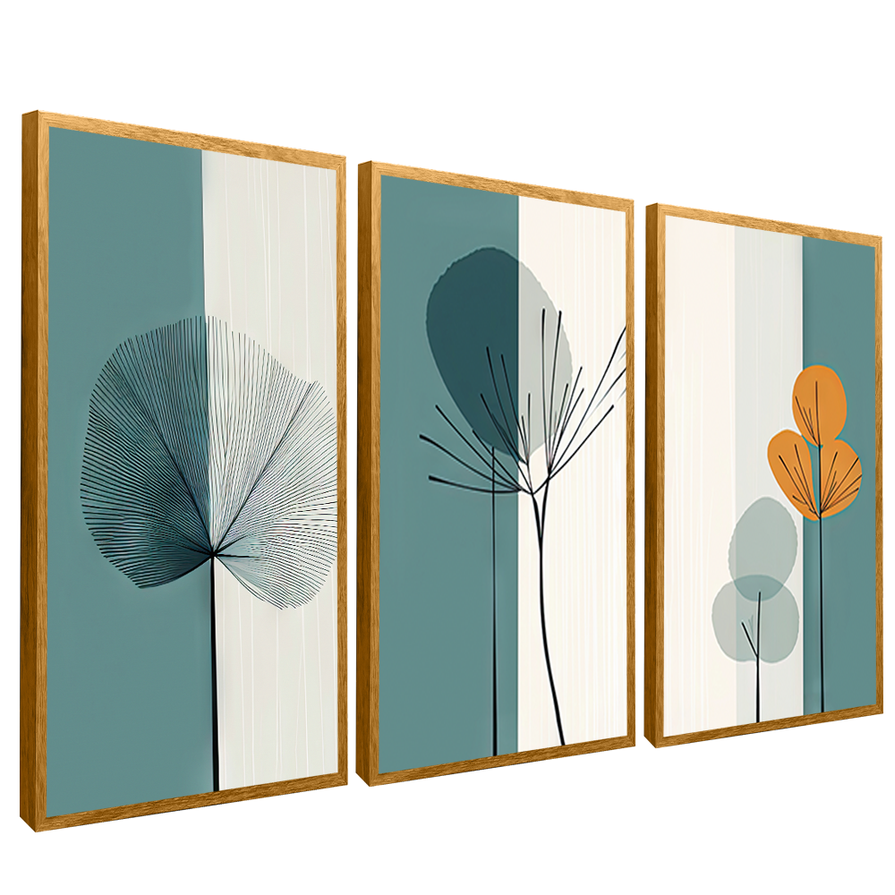 3-Piece Minimalist Trees v1457 Canvas