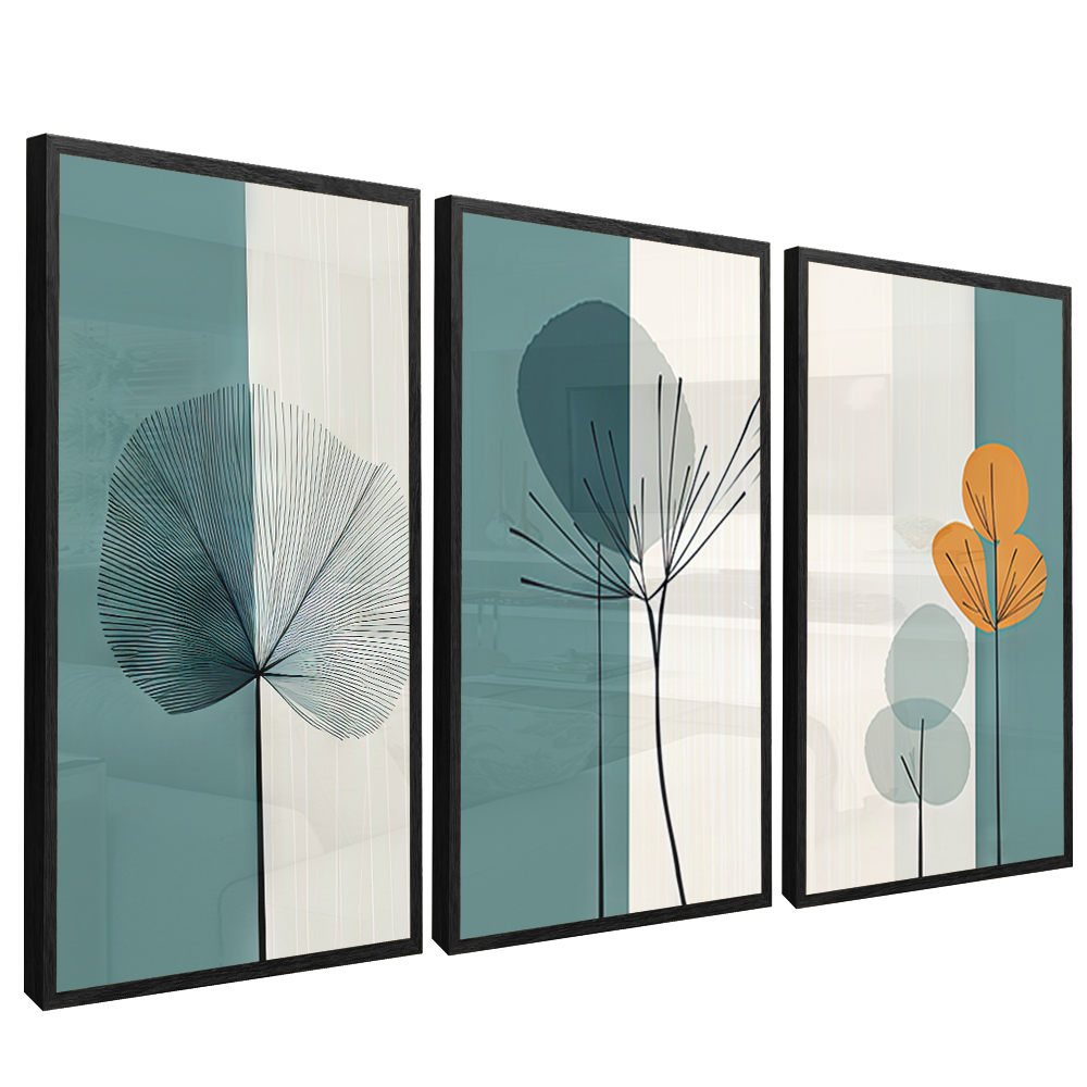 3-Piece Minimalist Trees v1457 Canvas