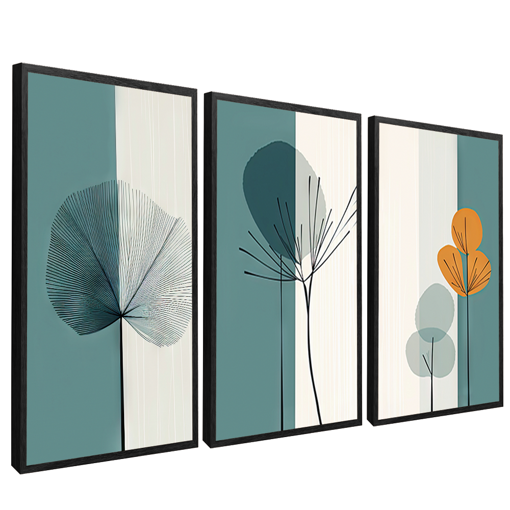 3-Piece Minimalist Trees v1457 Canvas