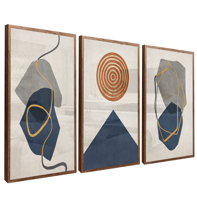 3 Abstract Target Pieces V1397 Canvas