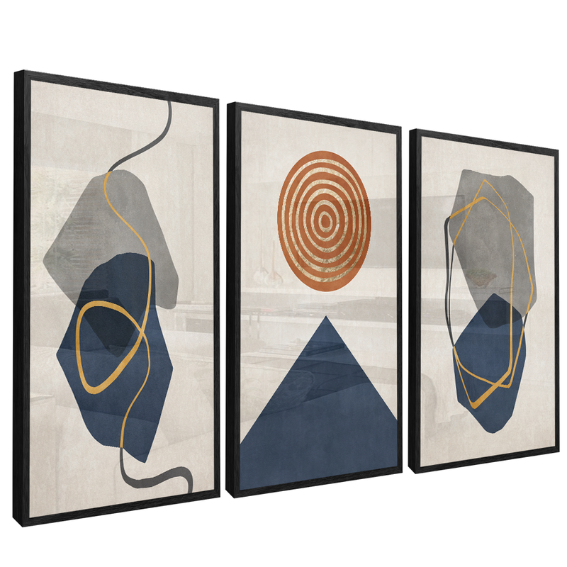 3 Abstract Target Pieces V1397 Canvas