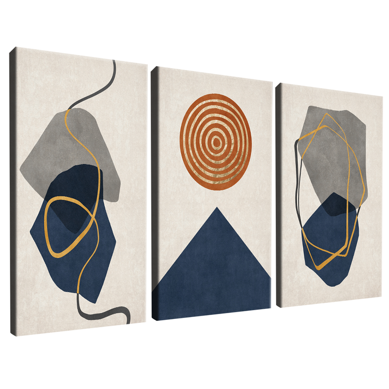 3 Abstract Target Pieces V1397 Canvas