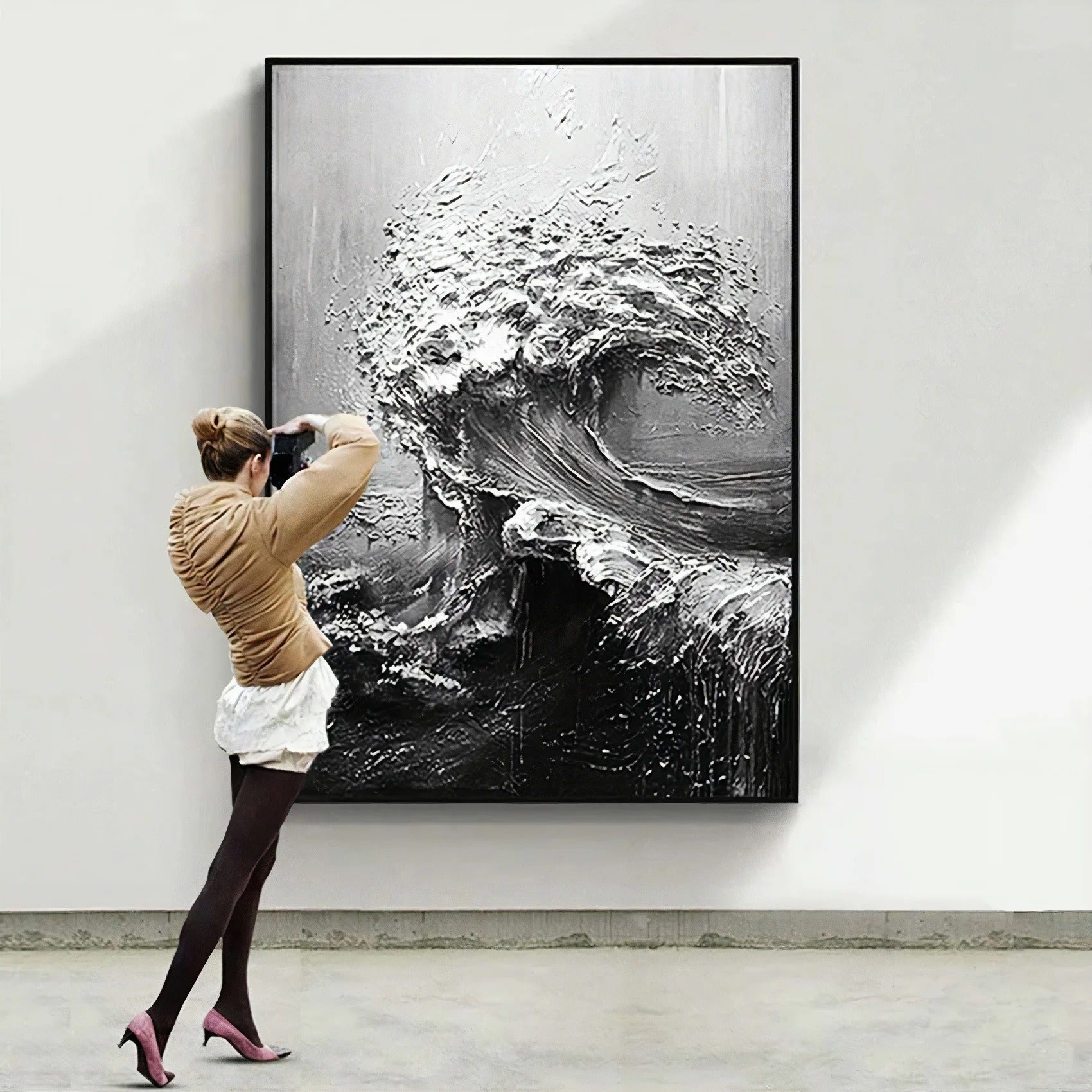 3D Abstract Wave Painting Canvas