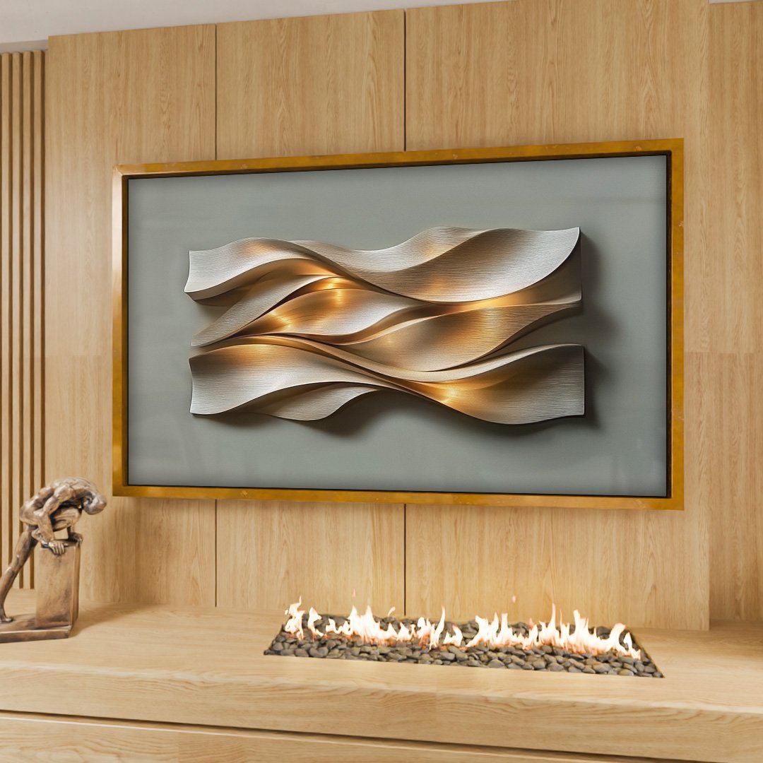 3D Brushed Steel Panel V2124 Canvas