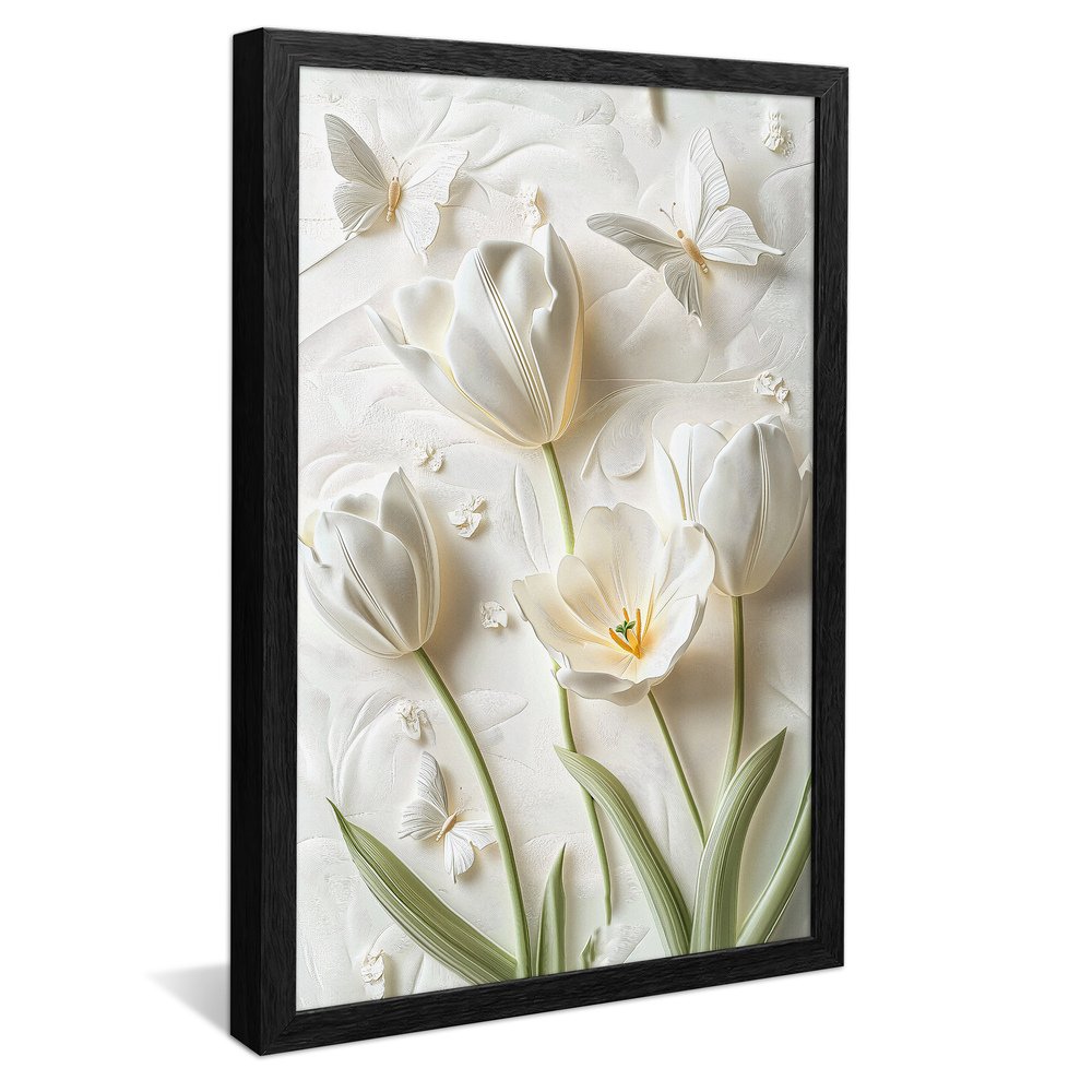 3D White Tulips V2107 Canvas