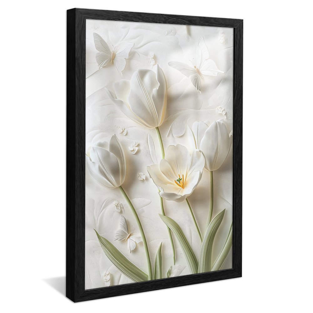 3D White Tulips V2107 Canvas