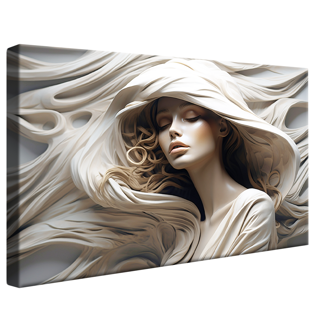 3D Woman Sculpture V763 Canvas