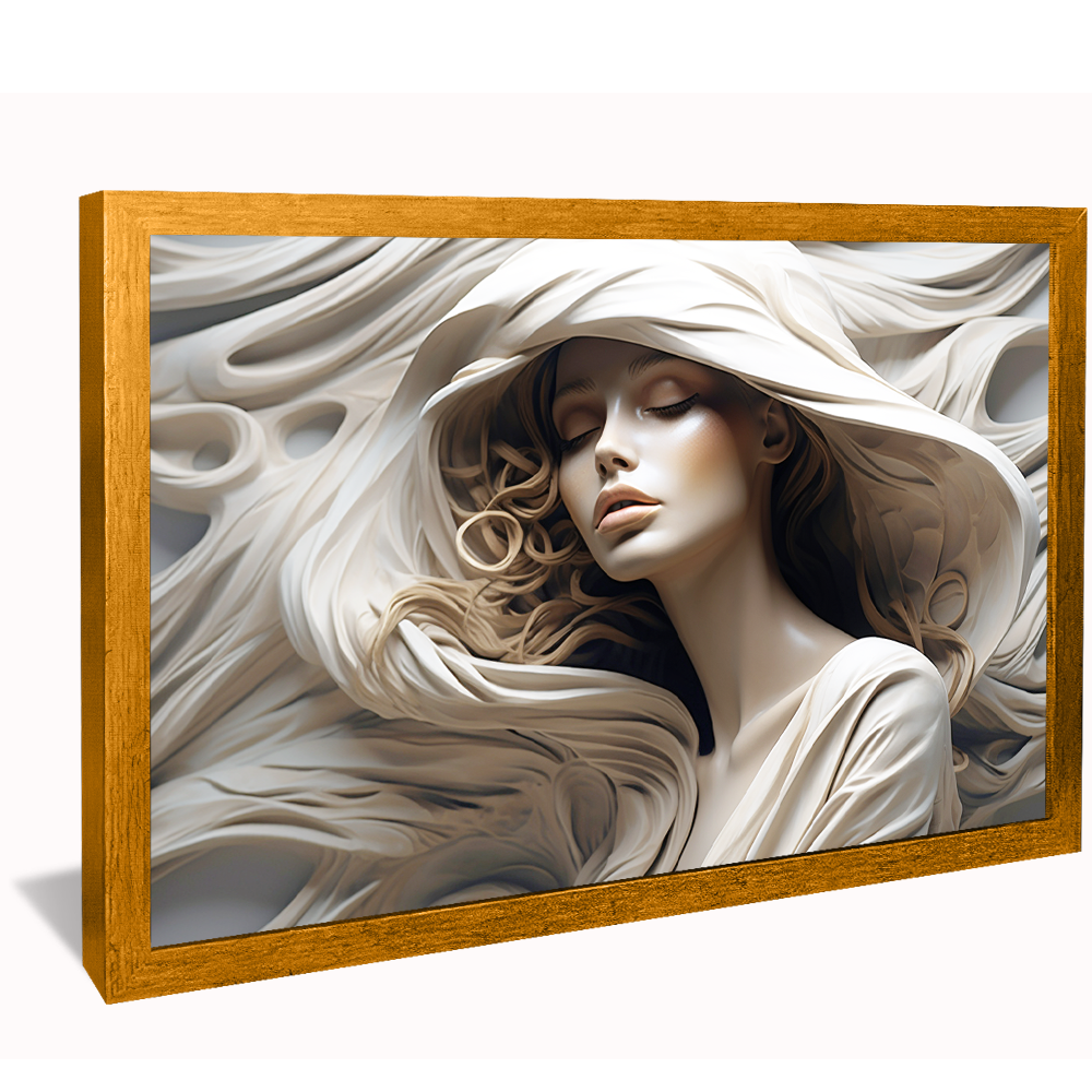 3D Woman Sculpture V763 Canvas