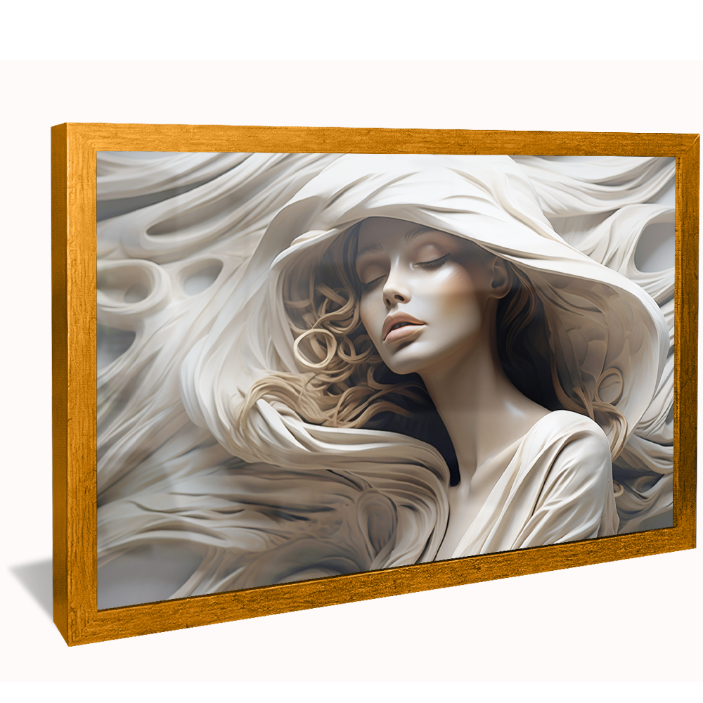 3D Woman Sculpture V763 Canvas