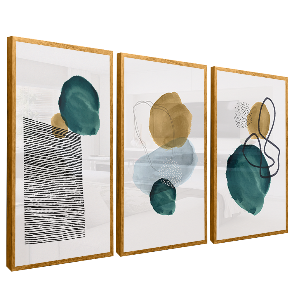 3 Pieces Abstract Brushstrokes V1526 Canvas