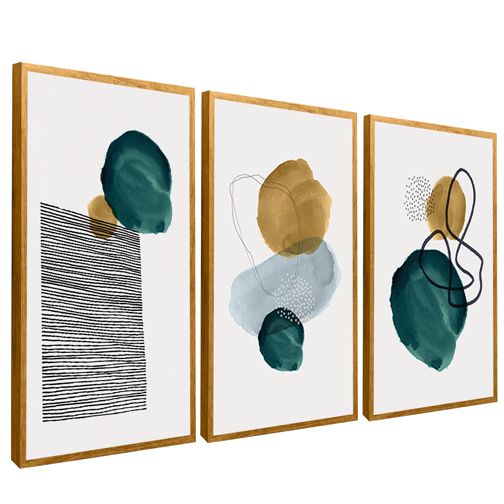 3 Pieces Abstract Brushstrokes V1526 Canvas