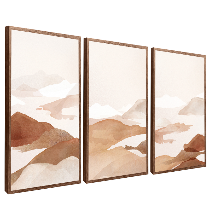 3 Pieces Abstract Clean Mountains V817 Canvas