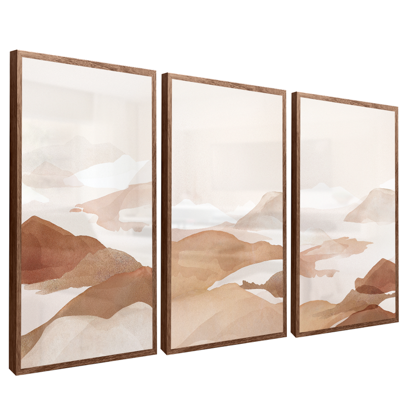 3 Pieces Abstract Clean Mountains V817 Canvas