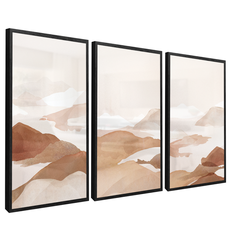 3 Pieces Abstract Clean Mountains V817 Canvas