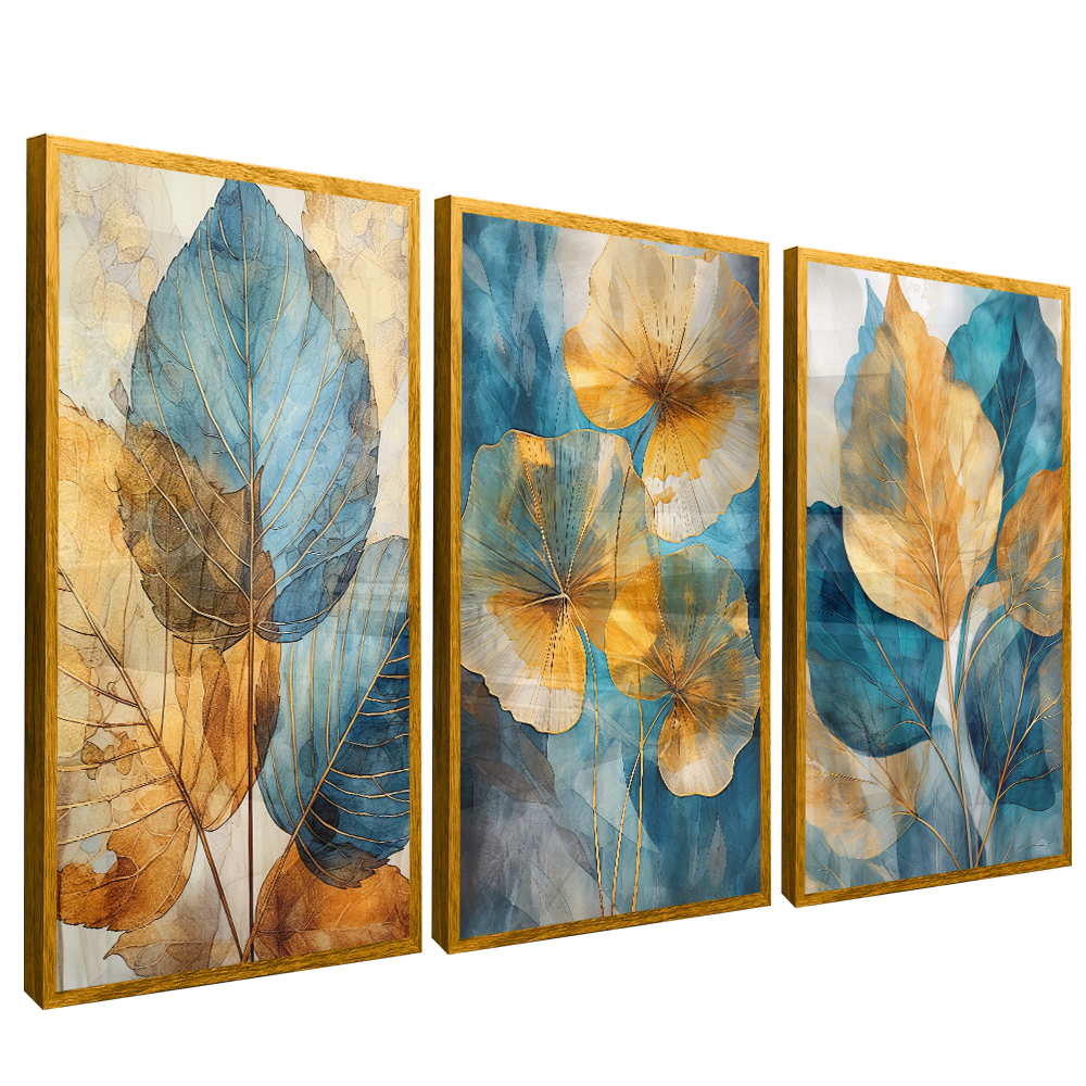 3 Pieces Abstract Flowers Art V312