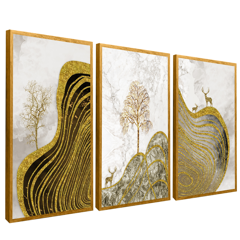 3 Pieces Abstract Luxury Clean V69 Canvas