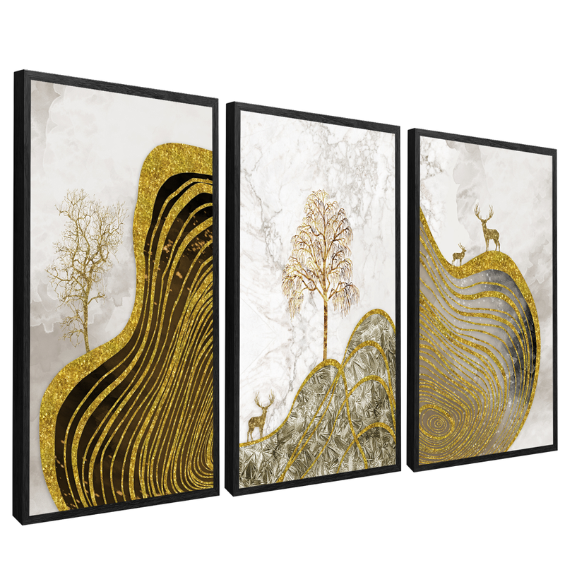 3 Pieces Abstract Luxury Clean V69 Canvas