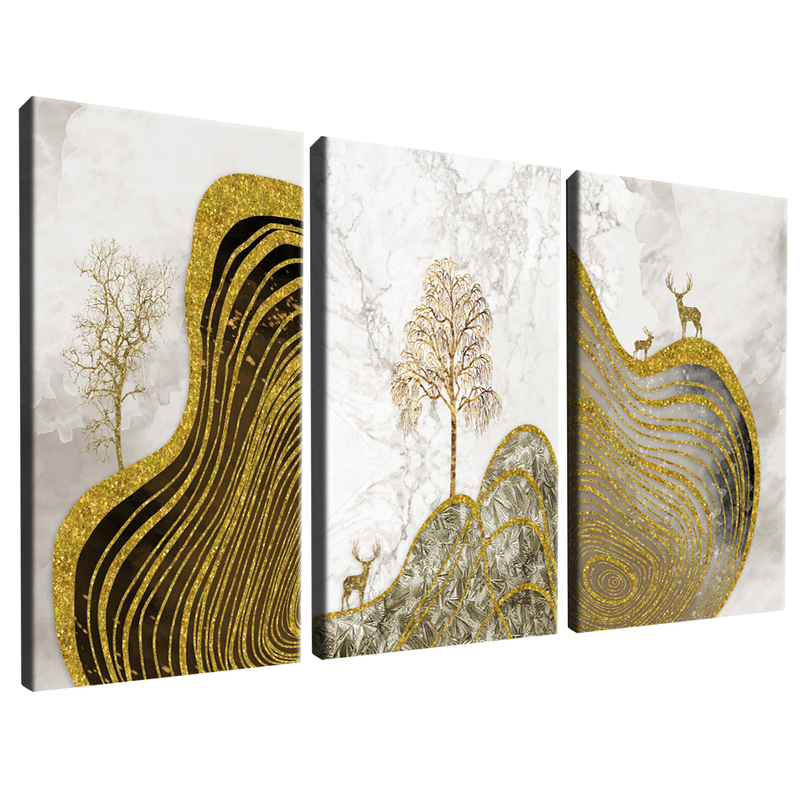 3 Pieces Abstract Luxury Clean V69 Canvas