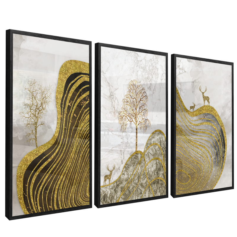 3 Pieces Abstract Luxury Clean V69 Canvas