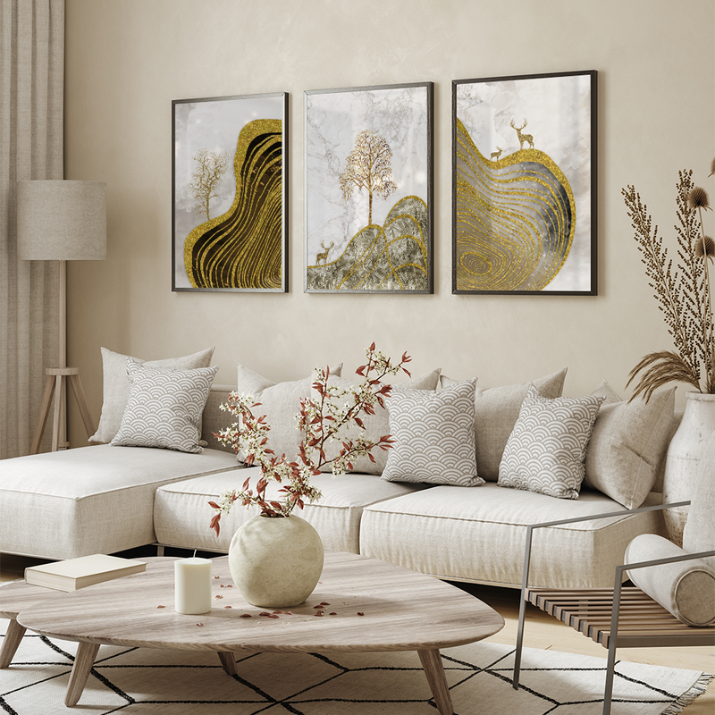 3 Pieces Abstract Luxury Clean V69 Canvas