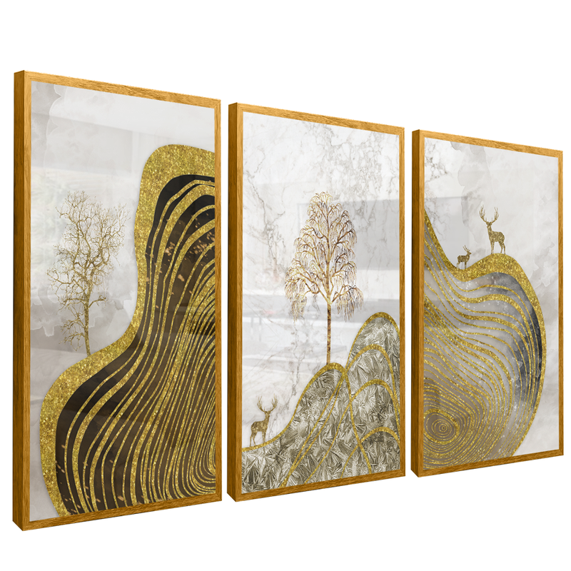 3 Pieces Abstract Luxury Clean V69 Canvas