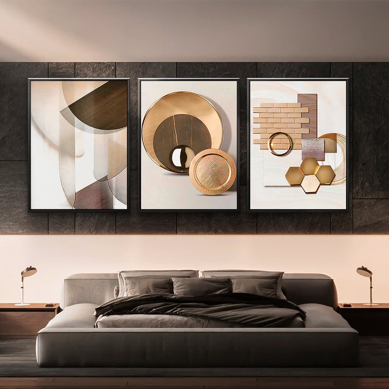 3 Pieces Abstract Luxury Concept Canvas