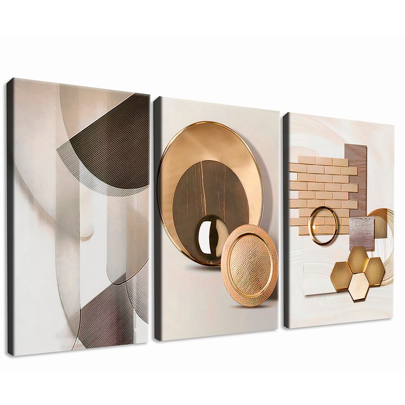 3 Pieces Abstract Luxury Concept Canvas