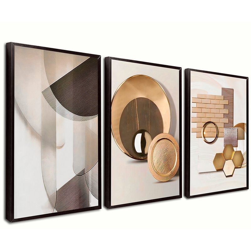 3 Pieces Abstract Luxury Concept Canvas