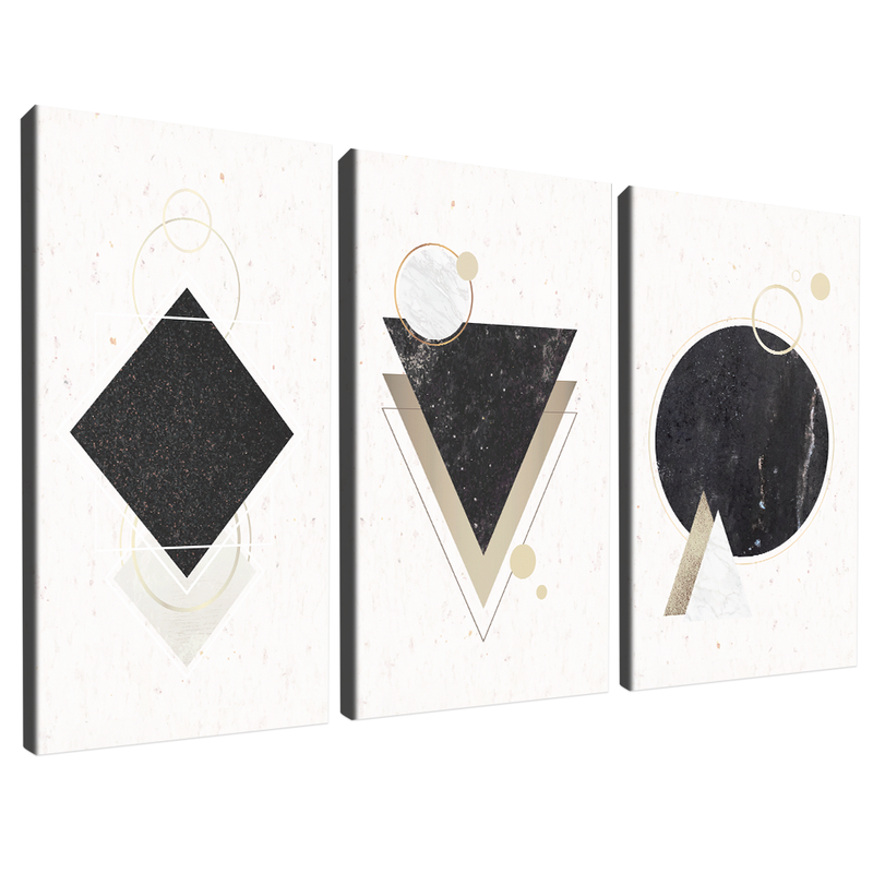 3 Pieces Black Shapes V1476 Canvas