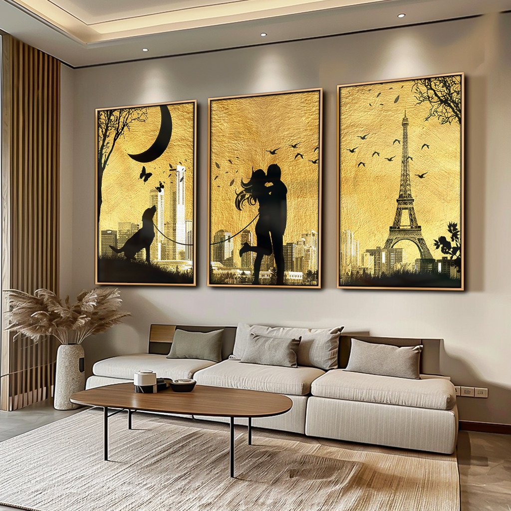 3 Pieces Couple in Paris V1495 Canvas