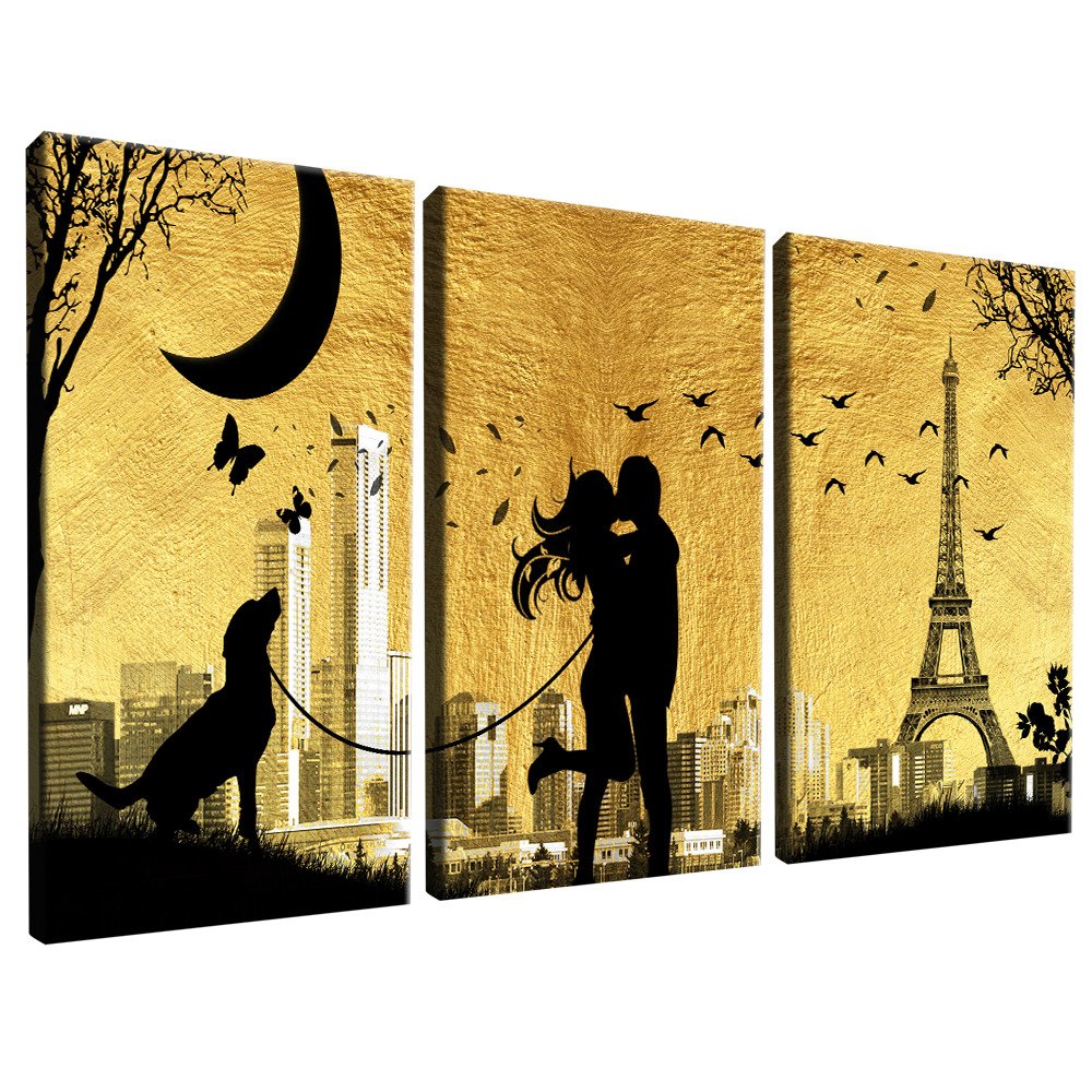 3 Pieces Couple in Paris V1495 Canvas