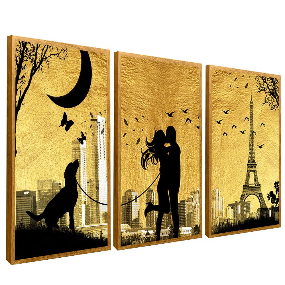 3 Pieces Couple in Paris V1495 Canvas