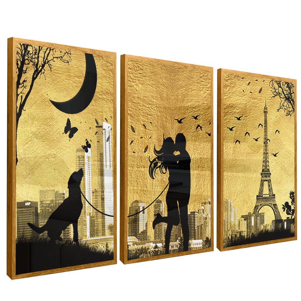 3 Pieces Couple in Paris V1495 Canvas