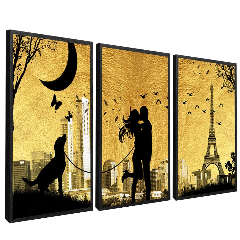 3 Pieces Couple in Paris V1495 Canvas